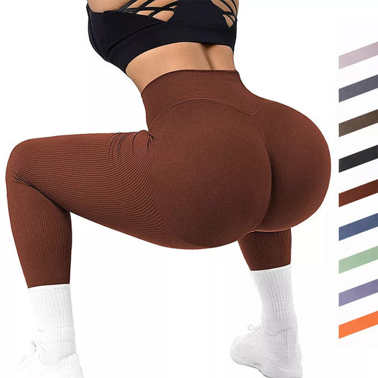 Women's high waist seamless leggings in various colors for fitness and casual wear