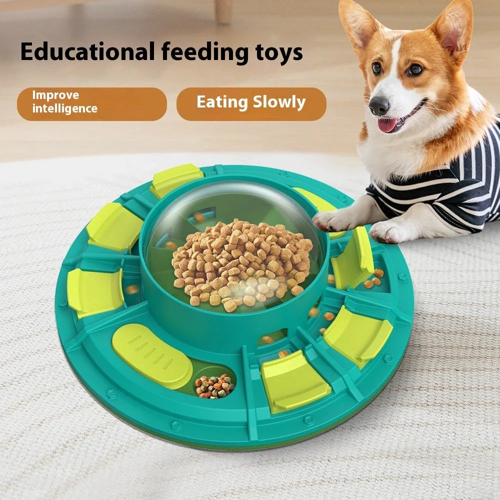 Interactive dog puzzle toy for IQ improvement and slow feeding, durable plastic design