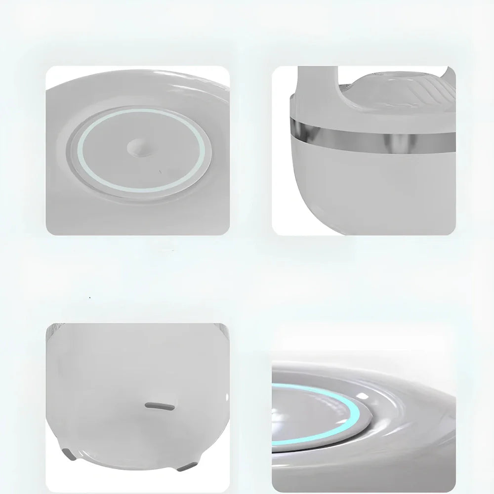 White or black anti-gravity water drop humidifier with atmospheric lamp and USB cable