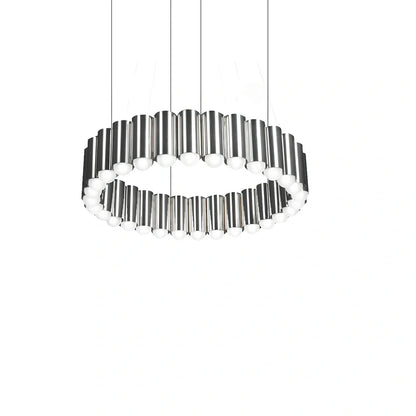 Nordic fish chandelier with electroplated aluminium and PMMA shade in gold, silver, black, or white finish