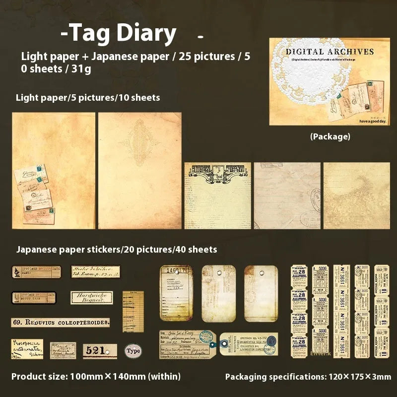 Retro double-layer notebook decorative card suit in paper brick shape measuring 10cm x 15cm with six colour options