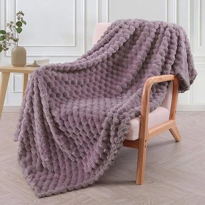 Children's soft plaid blanket in polyester fabric showing colour and size options
