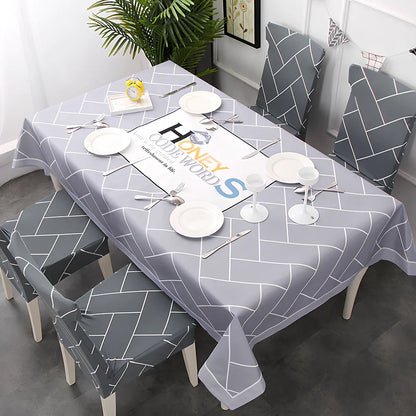 European tablecloth with Nordic pattern in 90% polyester linen blend measuring 120x160cm