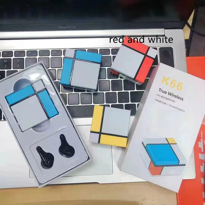 Wireless Bluetooth gaming headset with digital display shown in blue and white colour option