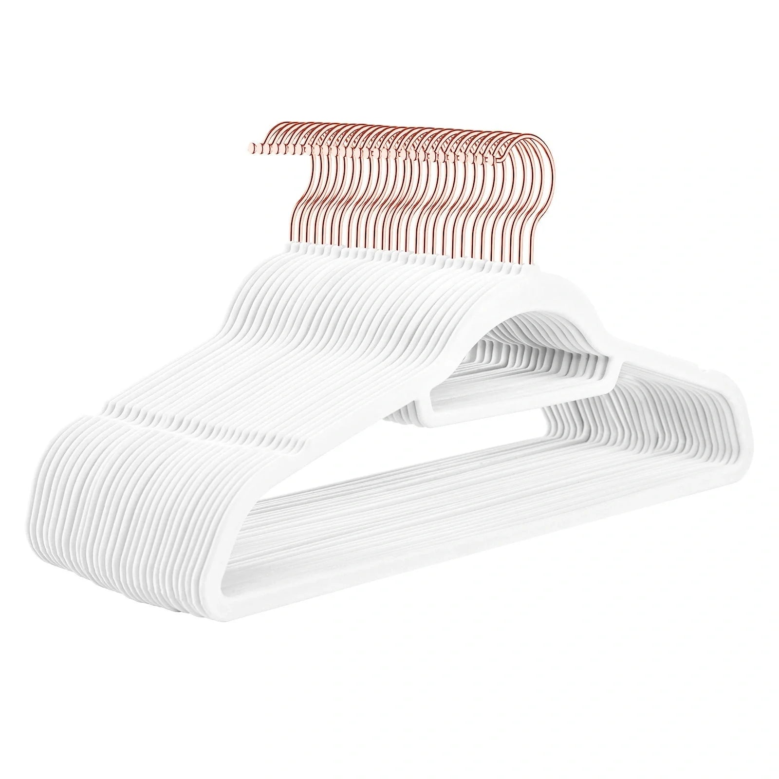 Multifunctional non-slip flocking hanger with Rose Gold hook in various colors