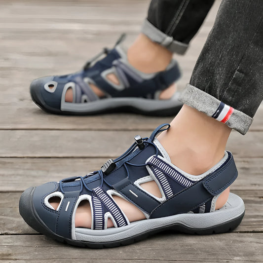 Men's casual sports shoes with mesh upper and rubber sole in LX01 Blue colour