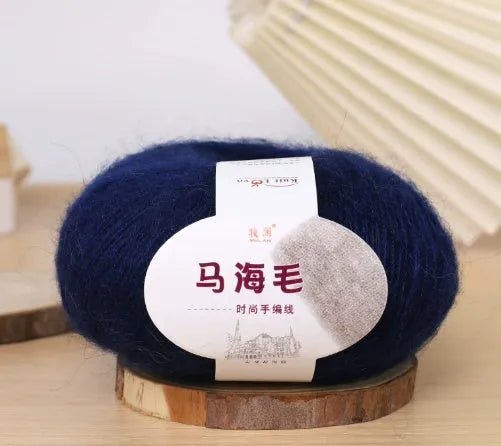 Mohair scarf DIY kit with wool ball and hand-weaving instructions for 180cm spring accessory