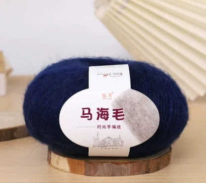 Mohair scarf DIY kit with wool ball and hand-weaving instructions for 180cm spring accessory