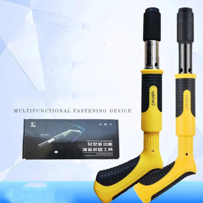 Yellow mini silencer gun nailer with non-slip rubber handle for concrete walls and iron sheets