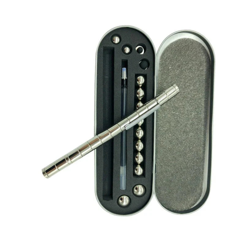 A magnetic modular pen with customizable components and accessories for stress relief, focus, and creativity