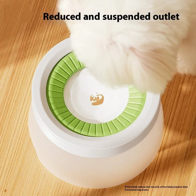 Suspended pet water bowl with non-wet mouth design for medium and small dogs and cats