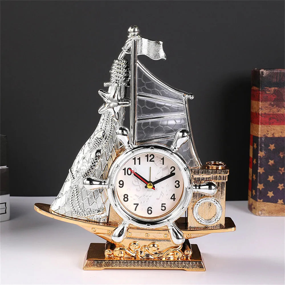 Creative alarm clock with gold and silver colour options for bedroom decor