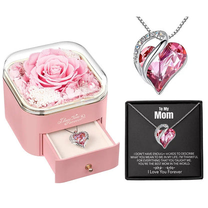 Valentine's Day Rose Flower Drawer Jewelry Box in various colors