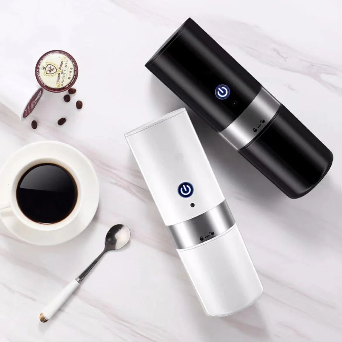 Compact fully automatic coffee maker with portable and versatile design for brewing premium coffee on the go