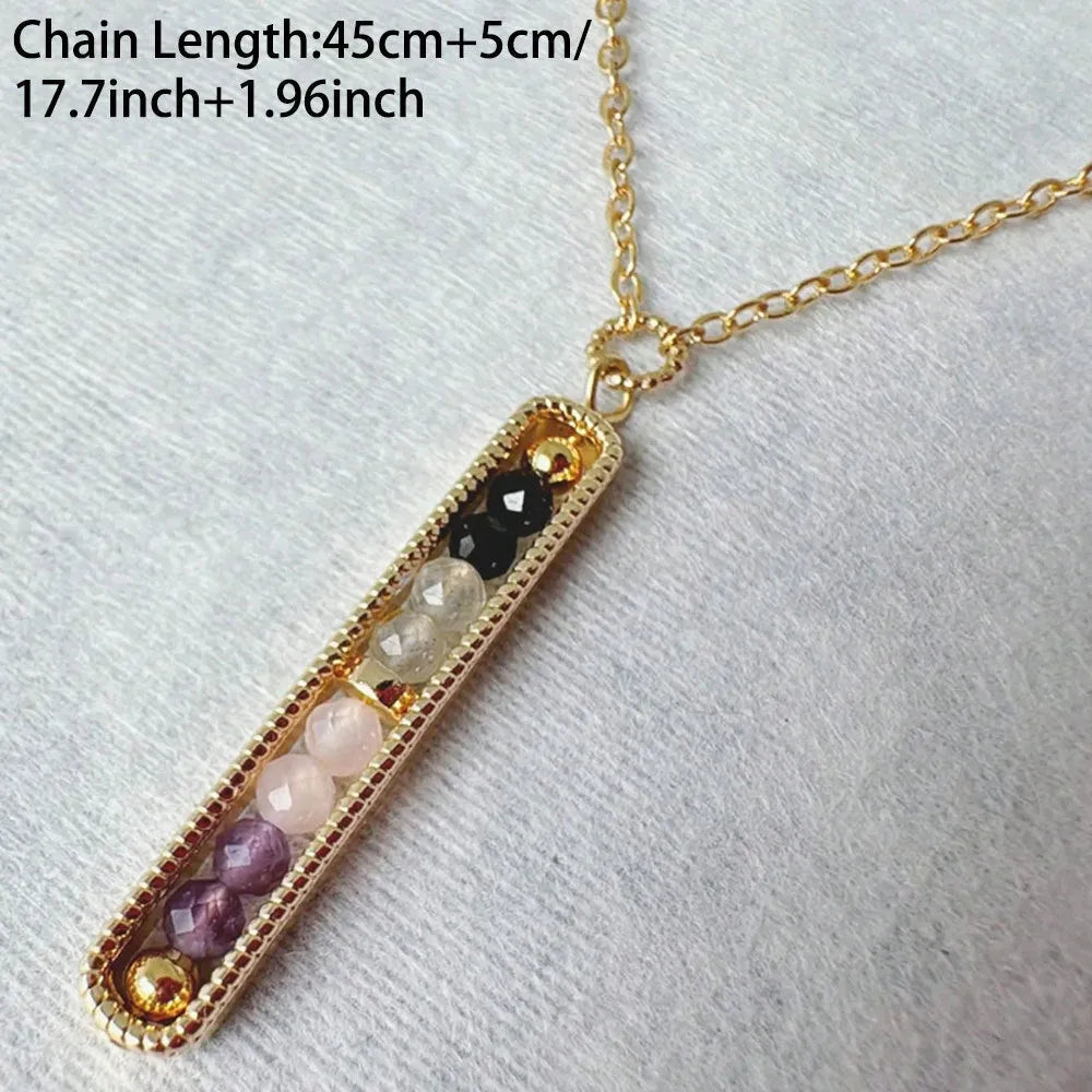 Transparent heart-shaped pendant necklace for women on an alloy O-shaped chain, 41-50cm circumference