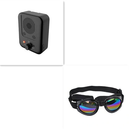 Ultrasonic anti-barking device for dogs with automatic 50-foot detection, suitable for outdoor mounting