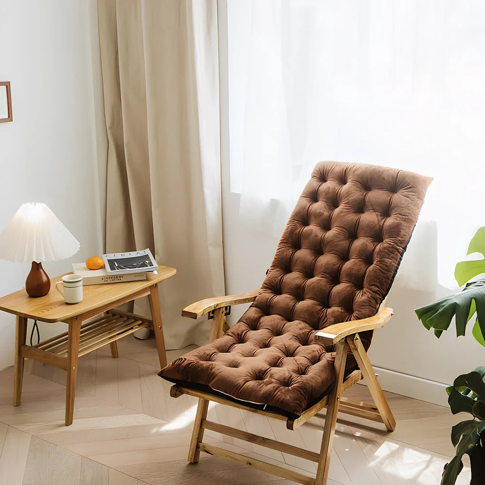 Thickened folding chair cushion with 8cm padding in crystal velvet fabric measuring 100x40cm