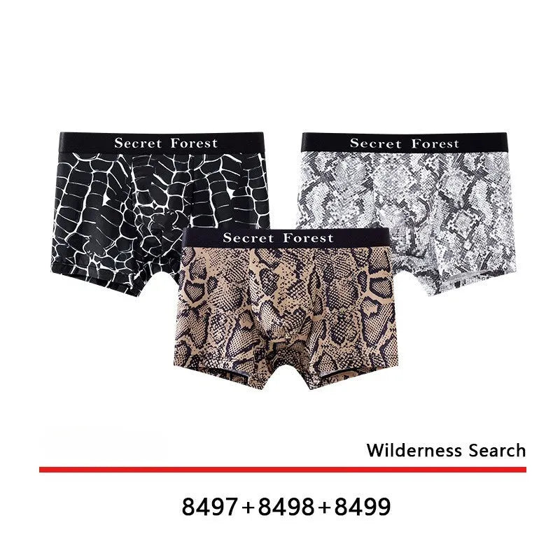 Men's loose fit thin boxer shorts in black, grey, and brown colour options.