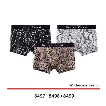 Men's loose fit thin boxer shorts in black, grey, and brown colour options.