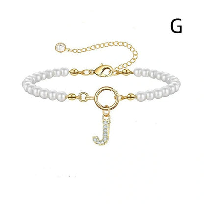 2024 fashion initial pearl bracelet for women with toggle clasp