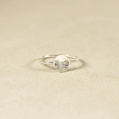 S925 Sterling Silver Wave Ring for Women in white gold and yellow gold finishes
