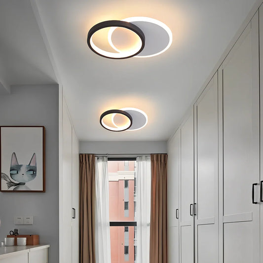Nordic ceramic ceiling lamp 240mm diameter with round or square shape and three-color lighting options