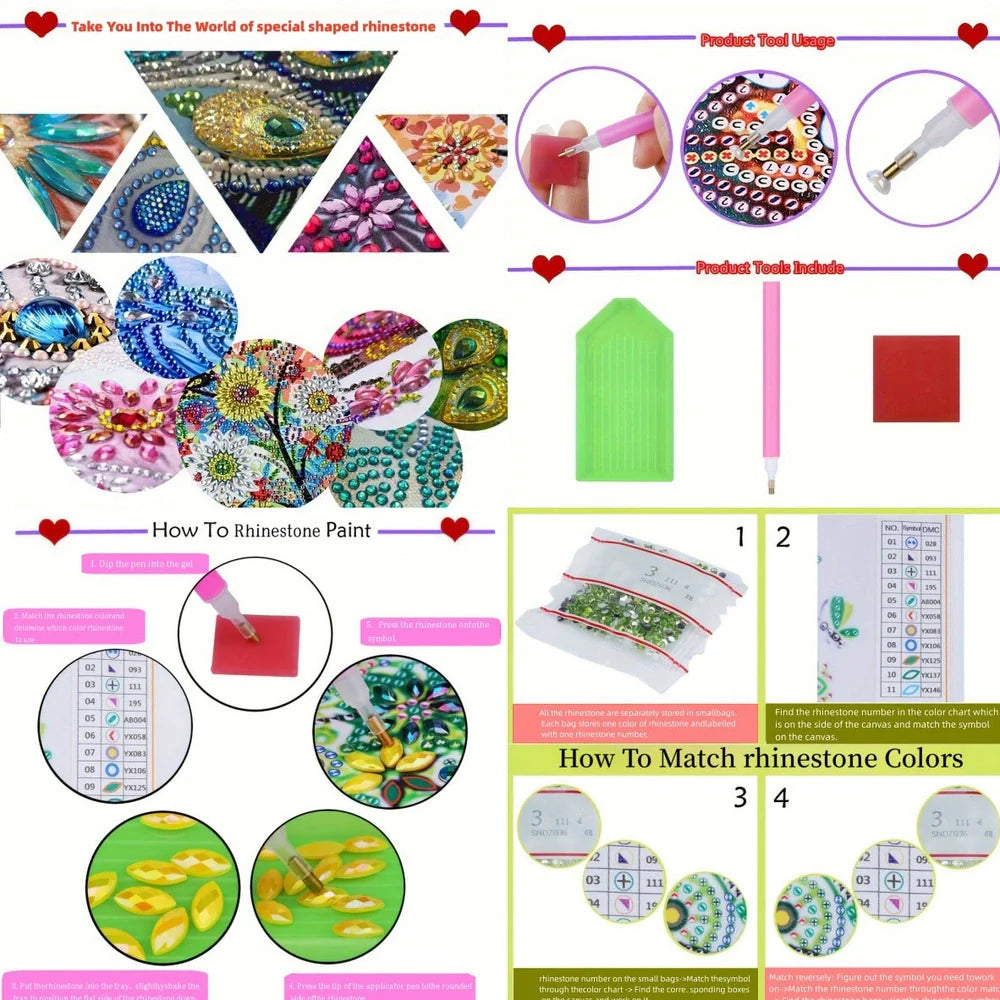 DIY diamond painting label box with cartoon design showing frameless construction and plastic material