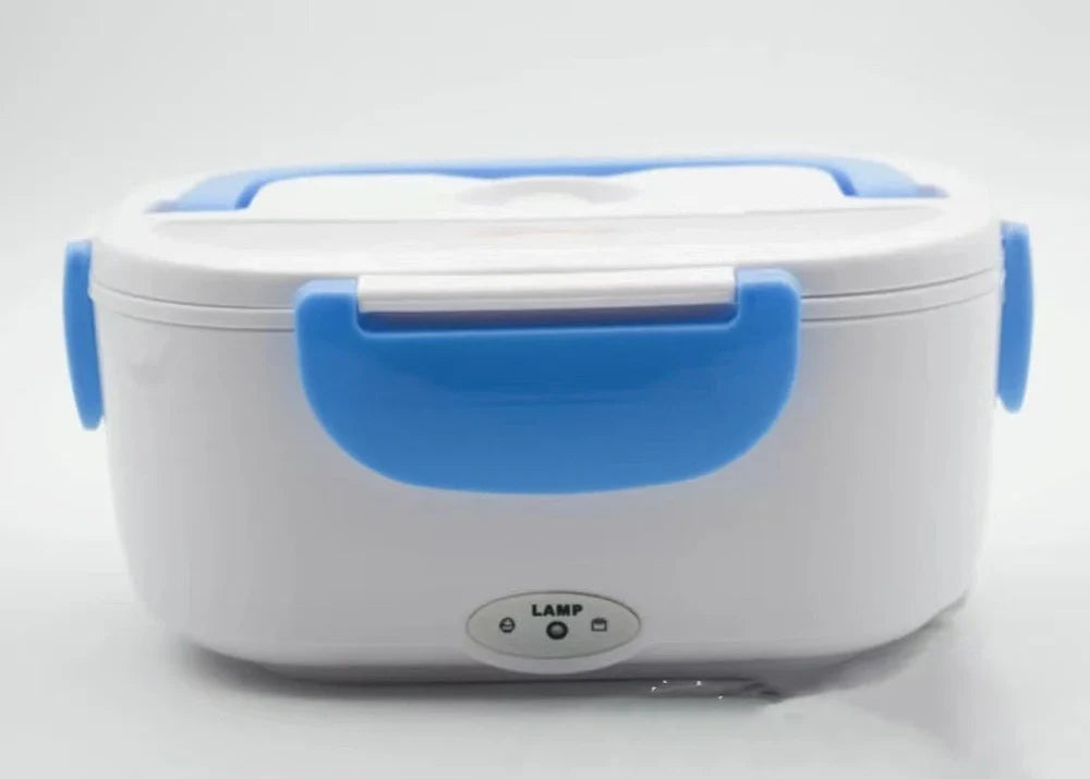 Large 1-2L insulated electric lunch box in silver gray with 304 stainless steel interior and 220V adapter for home car heating