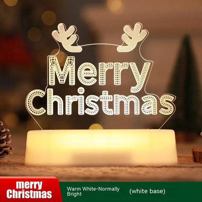Cozy 3D acrylic LED Christmas lamp with festive holiday designs for warm, inviting décor