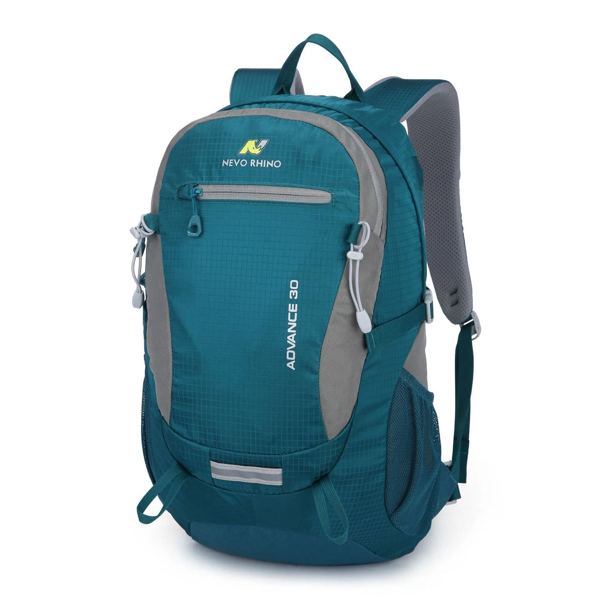 30L nylon outdoor backpack with air pillow straps shown in dark green colour for hiking and travel