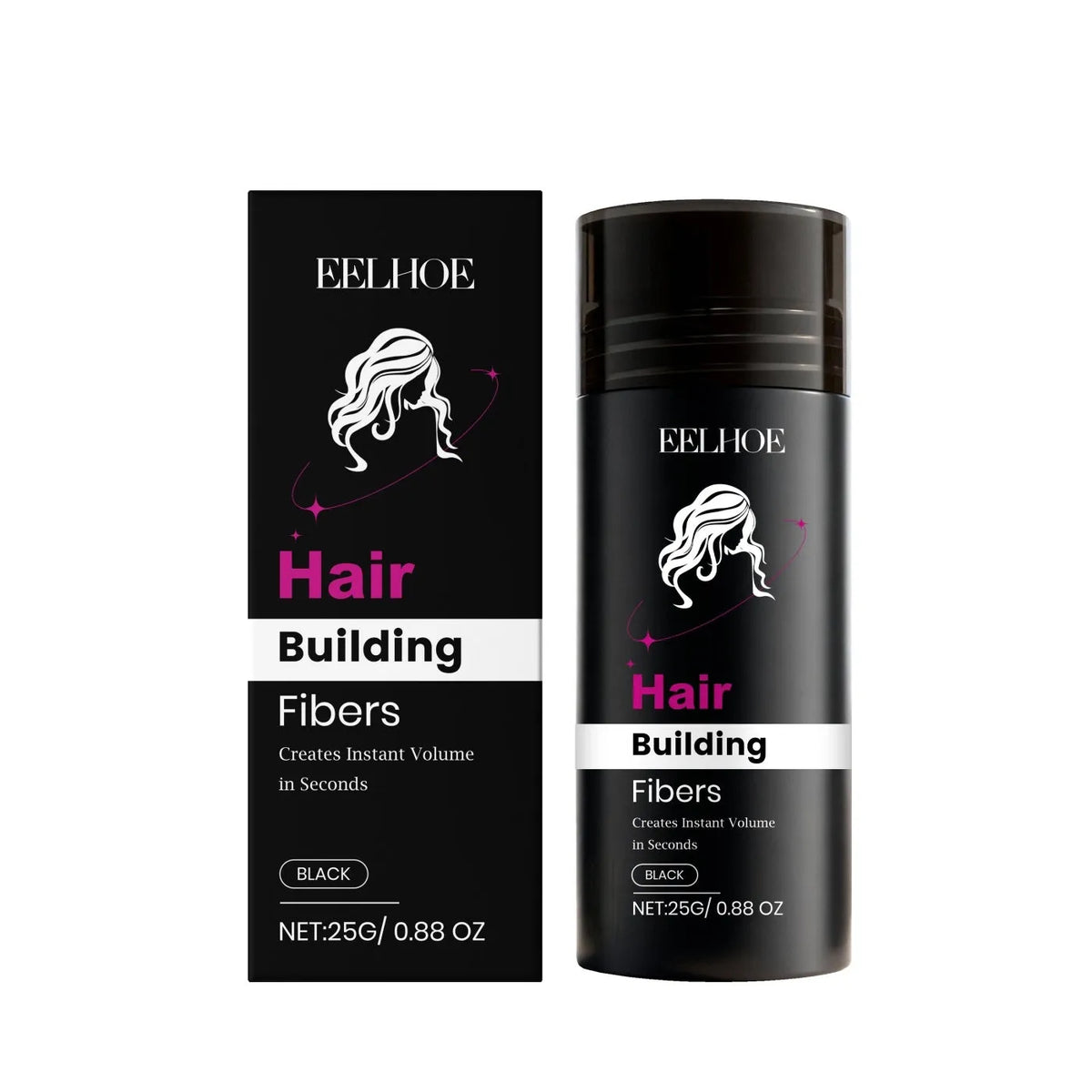 Light Brown hair building fibres powder with keratin and hyaluronic acid in a single pack