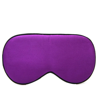 Double-sided mulberry silk eye mask showing 22cm by 11cm dimensions in navy blue colour