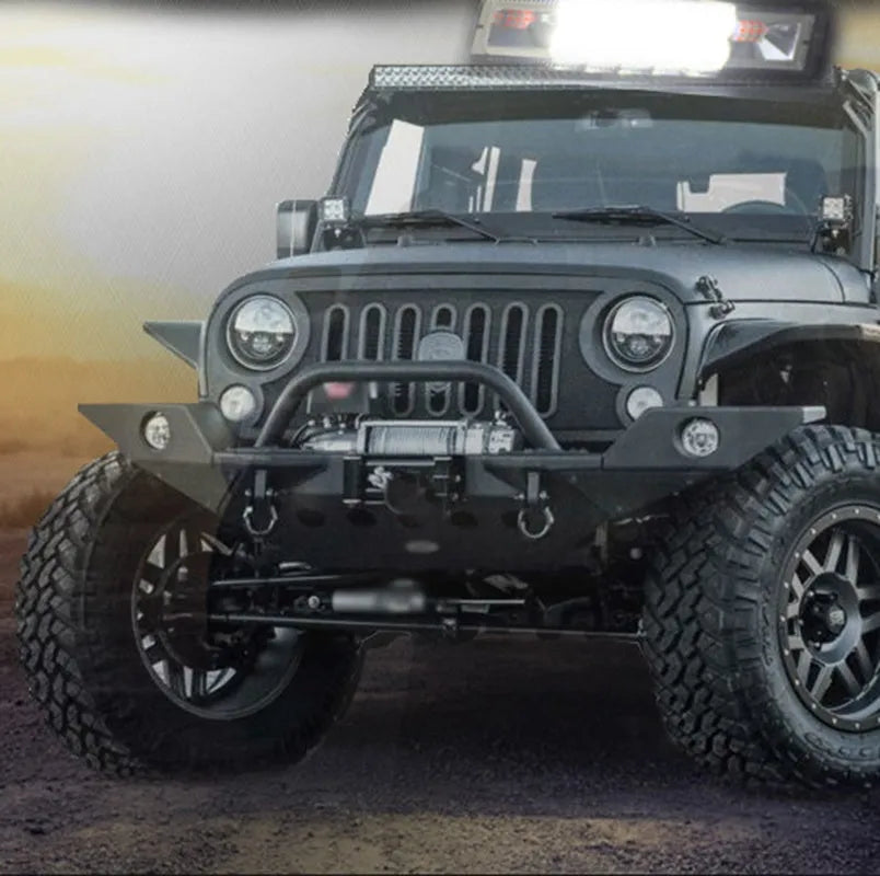 Black car auxiliary light with LED elements and bracket mounting for daytime running applications