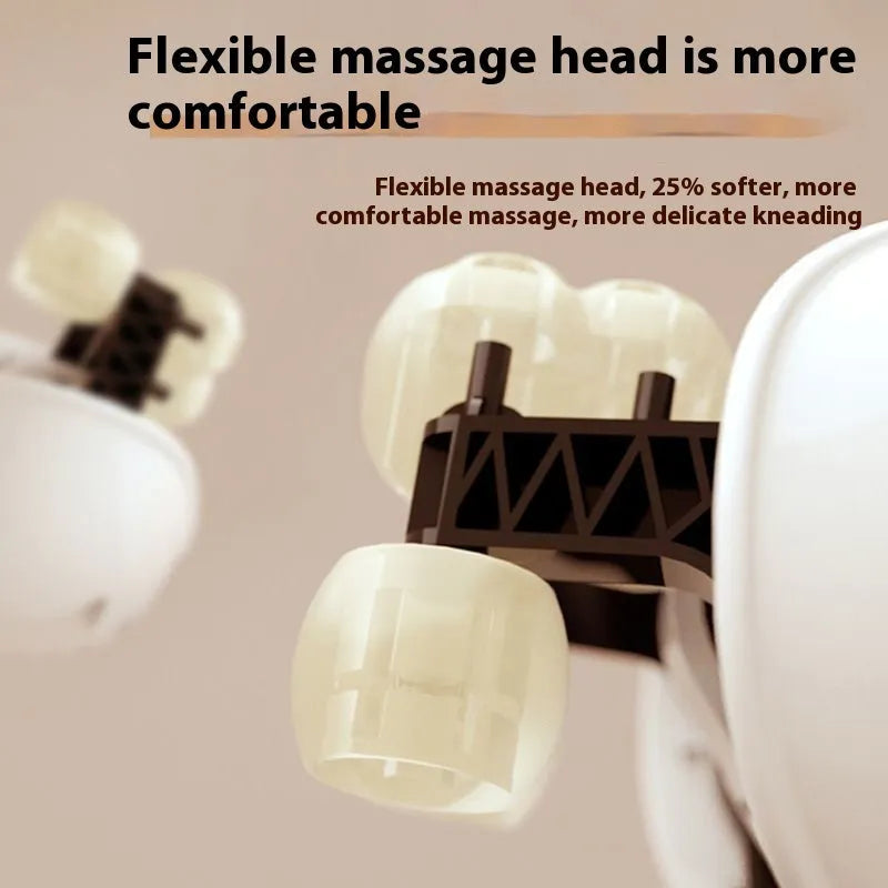 Rechargeable foldable electric neck and body massager in beige or blue colour