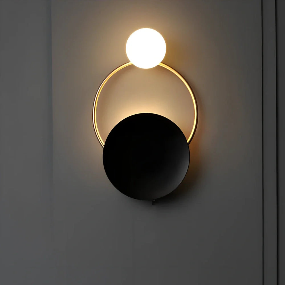 Post-modern ring wall lamp with Chinese antler design and 25mm iron construction