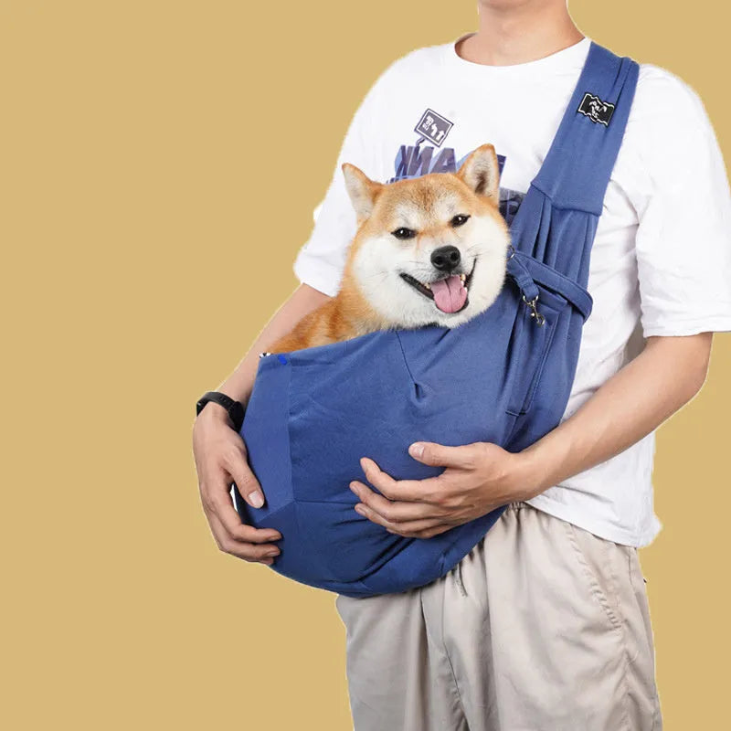 Large folding cat messenger backpack with breathable mesh sides shown in multiple colour options.