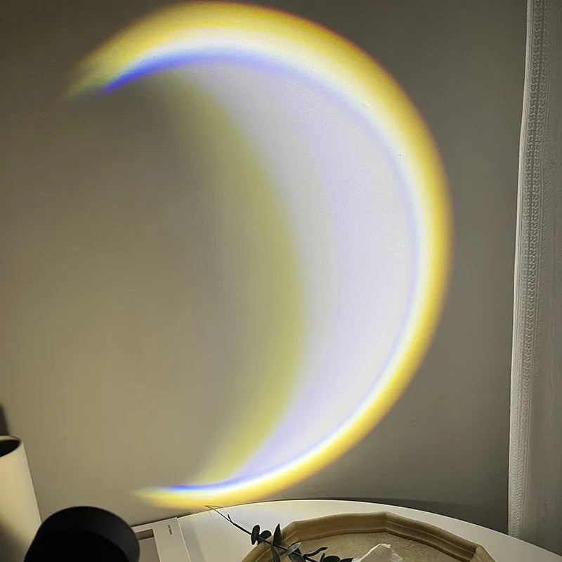 INS Scandinavian-style USB moon lamp projector with 360° rotation base for bedroom ambient lighting