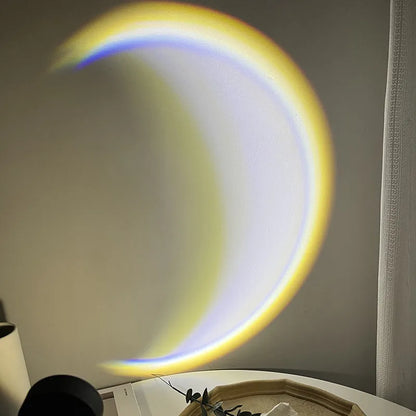 INS Scandinavian-style USB moon lamp projector with 360° rotation base for bedroom ambient lighting