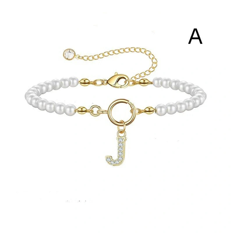 2024 fashion initial pearl bracelet for women with toggle clasp