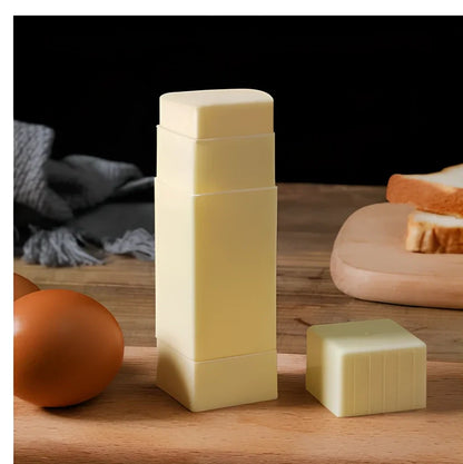 White polypropylene butter applicator creating 6x6x3cm butter sticks with vertical grease box design