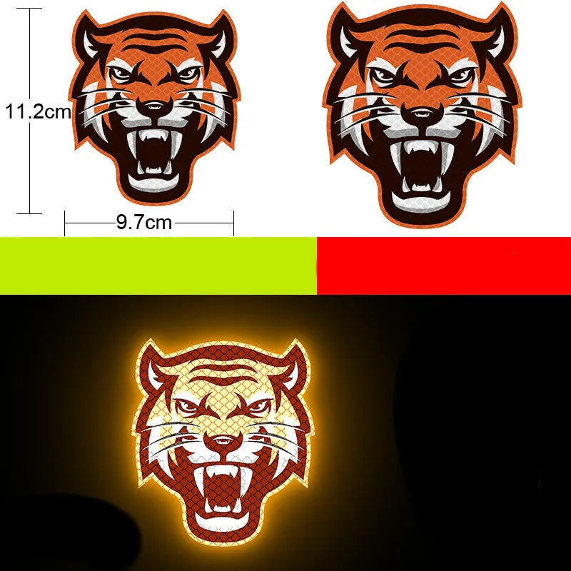Reflective warning signs for automobiles and motorcycles with diamond film, 9cm by 5cm, in styles like Bucktooth melon seeds