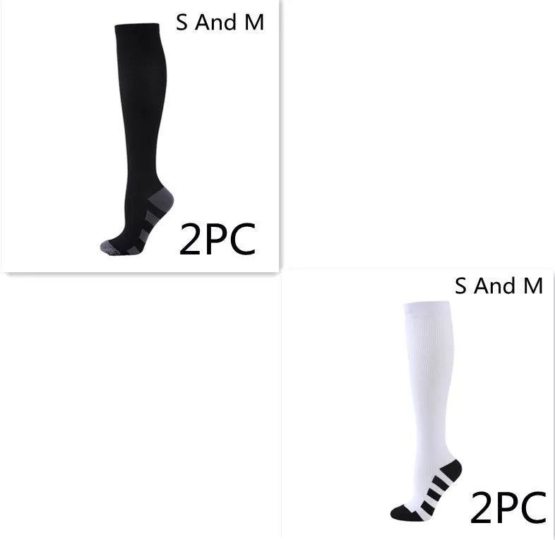 Athletic compression socks with three-bar design for men and women