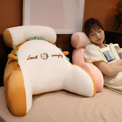 Reading lumbar support cushion in 60x40cm and 70x50cm sizes with embroidery design