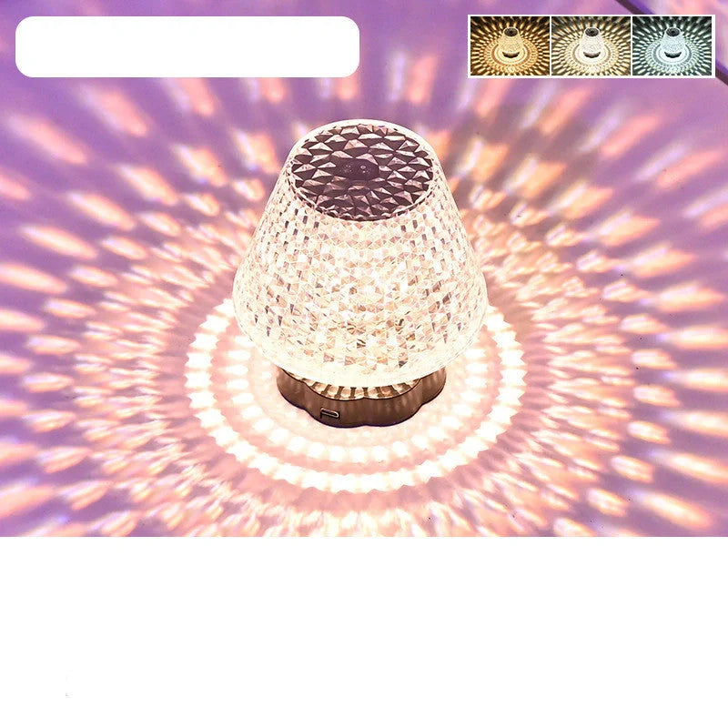Diamond Crystal Lamp with USB touch sensor and elegant crystal design