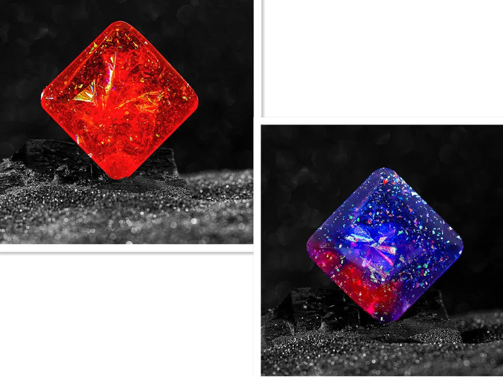 Resin rotating pocket flip toy, 4 x 4 x 1.3 cm quadrilateral desk toy in multiple colour options