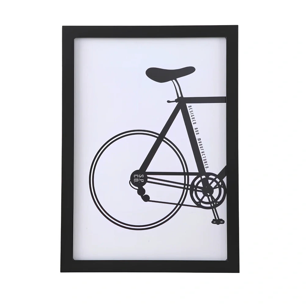 Rectangular solid wood photo frame with baking paint finish showing colour options and size variations