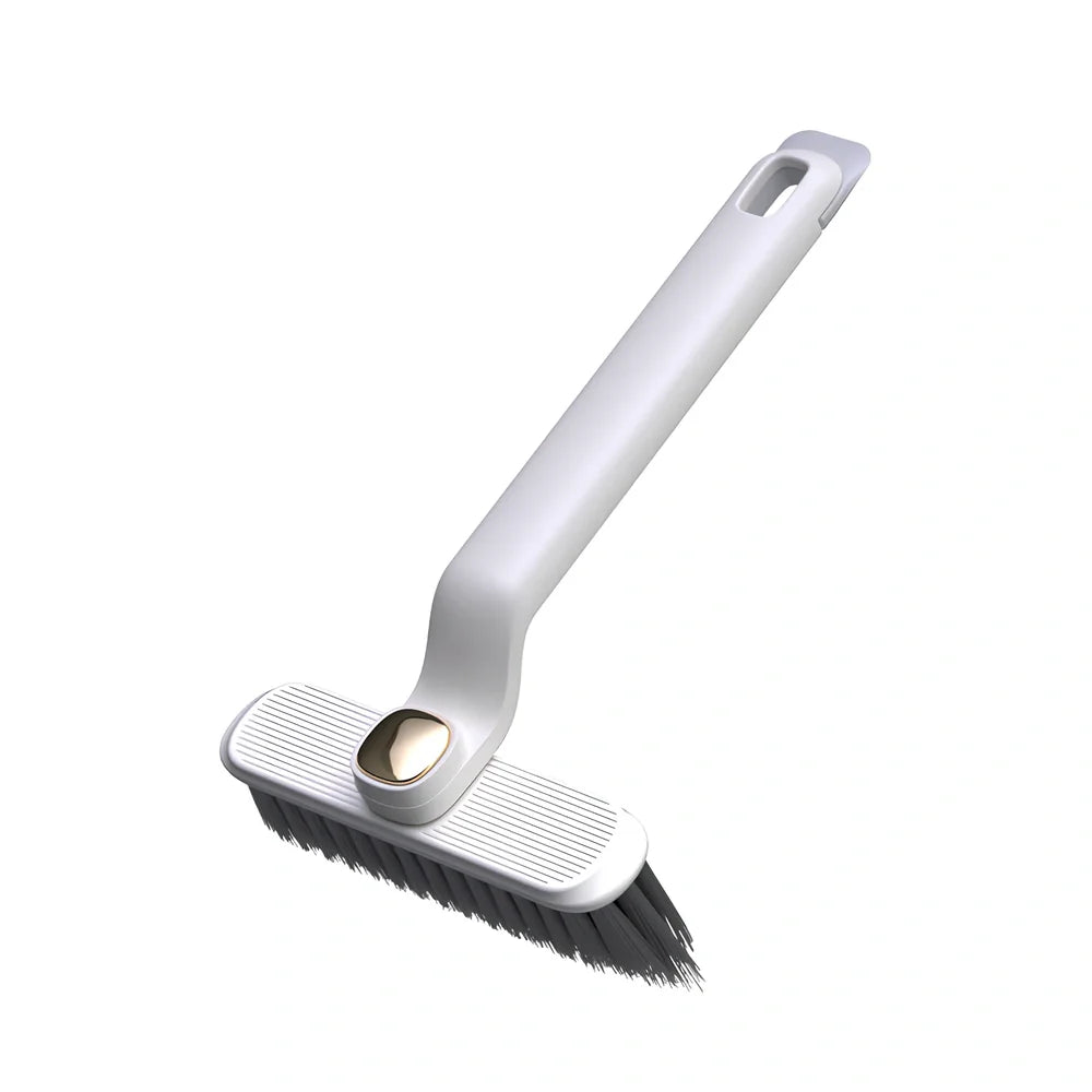 Rotating dual-head gap cleaning brush for tile stains in purple, white or brown