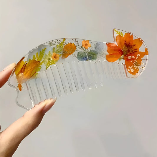 Crystal glue mirror glossy resin comb in choice of three colours measuring under 10cm