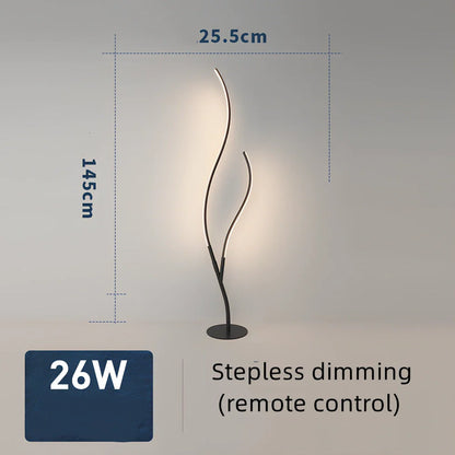 Fashion Twig artistic floor lamp with extended horizontal arm and modern aluminium design
