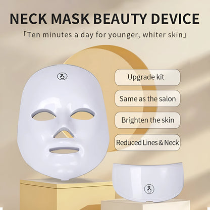 White rechargeable colourful LED facial beauty mask with USB charging for photon beauty skincare